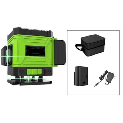 📐✨ Livella Laser 4D 360° a 12 Linee! Autolivellamento e Modalità Inclinazione per Scale e Angoli 🔋 – Batteria a Lunghissima Durata e Corpo Antiurto IP54.