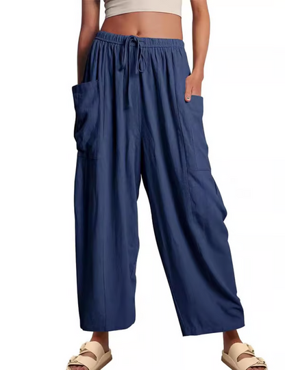 📢📢 Sconto del 40% ⏰ Pantaloni da donna in lino a gamba larga – Freschi, a vita alta, fluidi 🌾