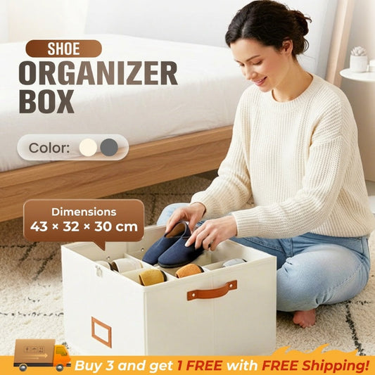 ⏰🔥 OFFERTA LIMITATA 50% DI SCONTO! 👟 Scatola Portascarpe in Tessuto – Pieghevole, Grande Capacità, Anti-Polvere e Traspirante per Armadi e Camere da Letto 🧺✨