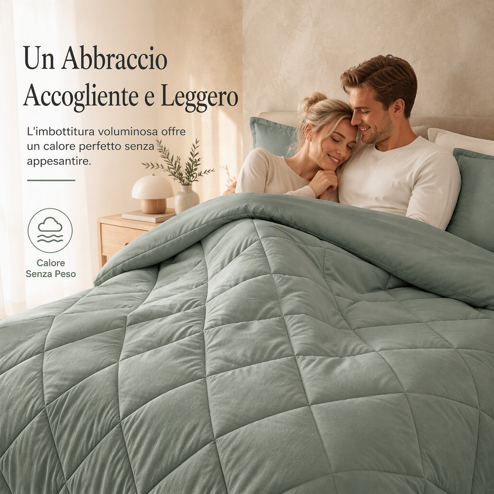 🔥🎁Novità: SCONTO DEL 71%🔥🛏️✨ Set piumone trapuntato da 3 pezzi con federe – comfort soffice come una nuvola, trapuntatura a rombi e microfibra resistente all’umidità 💤