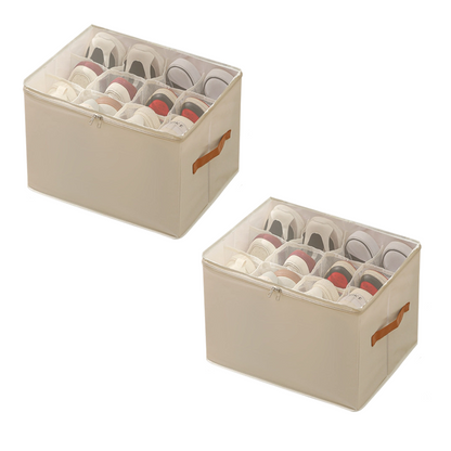⏰🔥 OFFERTA LIMITATA 50% DI SCONTO! 👟 Scatola Portascarpe in Tessuto – Pieghevole, Grande Capacità, Anti-Polvere e Traspirante per Armadi e Camere da Letto 🧺✨