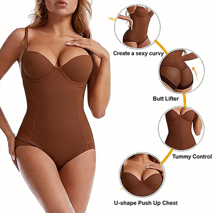 Body modellante con reggiseno | snellente arricciato - vita regolabile