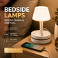 💡 Lampada da Comodino con 3/4 Prese AC e 2 USB + USB-C | Caricabatterie da Tavolo con Organizzatore Cavi, 3 Luci Regolabili (Calda/Naturale/Fredda) | Bianco, Blu, Rosa – Lunghezza Cavo 0,8/1,8 m