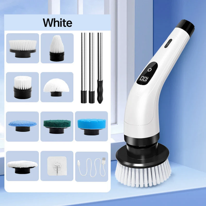 🧽50% DI SCONTO⚡ Spazzola elettrica rotante | 7 testine · 300 giri/min · Impermeabile IPX5 · Batteria a lunga durata da 2500 mAh · Rende le faccende domestiche un gioco da ragazzi
