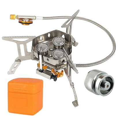 📢📢58% OFF !! ⏰Camping Gas Burner – 5800W, Piezo Ignition, Windproof 🔥