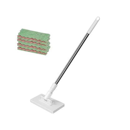 🏆💪 Panno piatto per pavimenti con manico in acciaio inox – Morbido, resistente e con panni riutilizzabili lavabili! 🧼✨