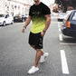 🏖️😎 Set T-shirt e pantaloncini con effetto sfumato da uomo