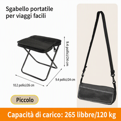 😍 SCONTO 50% SGABELLO PIEGHEVOLE ULTRALEGGERO! 💎 Porta 120kg & Entra in Qualsiasi Zaino: Il Compagno Perfetto per Camping & Pesca
