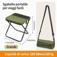😍 SCONTO 50% SGABELLO PIEGHEVOLE ULTRALEGGERO! 💎 Porta 120kg & Entra in Qualsiasi Zaino: Il Compagno Perfetto per Camping & Pesca