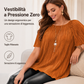 🔥 OFFERTA LIMITATA – 60% OFF!👚🔥Camicetta plissettata a maniche corte taglie forti da donna, top ampio che nasconde la pancia