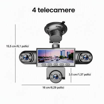 📢📢SCONTO DEL 50%!! ⏰Videocamera da cruscotto HD 1080p con obiettivi multipli – 5 angolazioni, visione notturna, rilevamento collisioni, monitoraggio del parcheggio 24 ore su 24 🚗