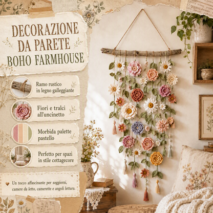 💗 ULTIMO GIORNO DI SALDI – 50% DI SCONTO! ⚡ OLTRE 50.000 PEZZI VENDUTI!! 💮 Decorazione murale a uncinetto a forma di fiore 🖼️