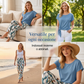 🌿 PROMO A TEMPO LIMITATO -50%! ✨ Completo Donna 2 Pezzi – Top con Fiocco Laterale & Pantaloni con Stampa Botanica, Tessuto Premium Traspirante · Azzurro & Verde Chiaro · S–5XL (EU34-54) 💐