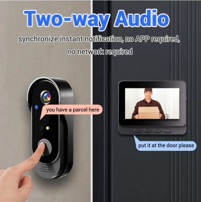 🚪 60% DI SCONTO ORA ! 📹 Campanello Wireless con Videocamera – 1080P, Angolo di 170°, Schermo da 4,3 Pollici, Impermeabile IPX65 & Visione Notturna ✨