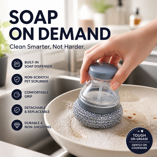 🥳OFFERTA HOT🥳Spazzola Scrubber——Dispenser sapone integrato, non graffia & ergonomica.💞