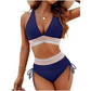 🔥Sconto del 56%! 🩱 Bikini a vita alta con effetto contenitivo e patchwork colorato – 6 colori, regolabile e ultra seducente 💕