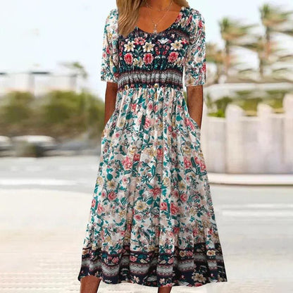 🎉 🔥 OFFERTA LIMITATA – 50% DI SCONTO!👗Abito elegante da donna con stampa bohémien