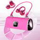 🎧👜Cuffie wireless con clip e borsetta, alla moda