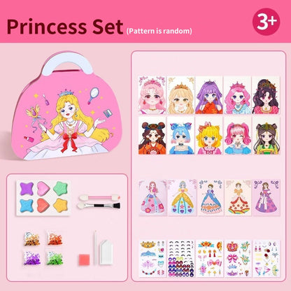 🔥OFFERTA SPECIALE 50% DI SCONTO✨Kit Speciale JSR Diamond Painting & Libro Trucco Principessa Set Foil Art da Colorare su Carta per Bambine Regalo di Pasqua Fatto a Mano