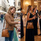👜 SCONTO DEL 60% ORA! 💋 Borsa a tracolla da donna con chiusura Kiss Lock e manico superiore – Chiusura vintage in ottone e forma strutturata – Tracolla removibile, perfetta per l'uso quotidiano o per una cena romantica ✨