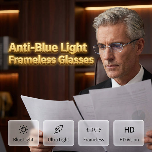 Occhiali da Lettura Senza Montatura con Filtro Anti Luce Blu