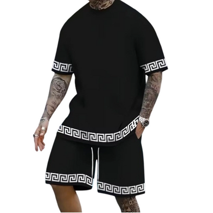 🔥 SCONTO DEL 50% 💨Set traspirante composto da maglia a maniche corte con scollo rotondo e shorts🌿
