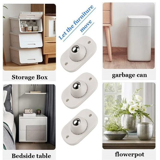 🛋️50% DI SCONTO ORA! Ruote a Sfera Universali in Acciaio Inox – Rotelle Adesive per Mobili, Rotazione 360°, Mini Rotelle Autoadesive per Scatole, Comodini, Cestini e Vasi