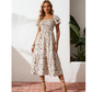🌸Saldi Estate 2026 -50%!✨Vestito Midi Floreale con Scollo Quadrato – Corpino Smock, Gonna a Strati Fluente, Romantico🌸