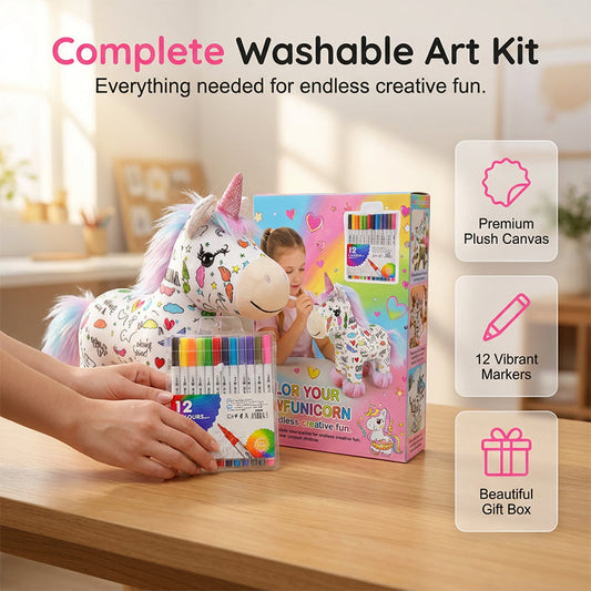🔥OFFERTA SPECIALE 50% DI SCONTO🔥🦄 Crea il tuo unicorno di peluche – kit fai da te per colorare!
