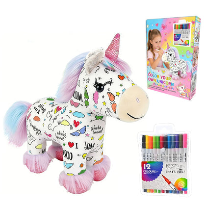 🔥OFFERTA SPECIALE 50% DI SCONTO🔥🦄 Crea il tuo unicorno di peluche – kit fai da te per colorare!