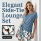 🌿 PROMO A TEMPO LIMITATO -50%! ✨ Completo Donna 2 Pezzi – Top con Fiocco Laterale & Pantaloni con Stampa Botanica, Tessuto Premium Traspirante · Azzurro & Verde Chiaro · S–5XL (EU34-54) 💐