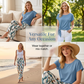 🌿 PROMO A TEMPO LIMITATO -50%! ✨ Completo Donna 2 Pezzi – Top con Fiocco Laterale & Pantaloni con Stampa Botanica, Tessuto Premium Traspirante · Azzurro & Verde Chiaro · S–5XL (EU34-54) 💐