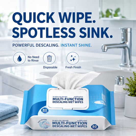 🧊🔥SCONTO DEL 50% PER UN PERIODO LIMITATO!🔥🧼 2+1 GRATIS – Salviette detergenti anticalcare per il bagno – Pulizia rapida e senza aloni ✨