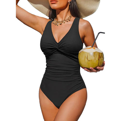 🥳Mega Saldi 2026🥳💞 Oltre 50.000 unità vendute! 👵🏖️ Sconto del 49%! Costume da bagno da donna con design arricciato contenitivo e un elegante dettaglio con nodo sul davanti. Perfetto per la piscina o la spiaggia. 🌊💕