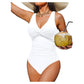 🥳Mega Saldi 2026🥳💞 Oltre 50.000 unità vendute! 👵🏖️ Sconto del 49%! Costume da bagno da donna con design arricciato contenitivo e un elegante dettaglio con nodo sul davanti. Perfetto per la piscina o la spiaggia. 🌊💕