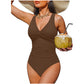 🥳Mega Saldi 2026🥳💞 Oltre 50.000 unità vendute! 👵🏖️ Sconto del 49%! Costume da bagno da donna con design arricciato contenitivo e un elegante dettaglio con nodo sul davanti. Perfetto per la piscina o la spiaggia. 🌊💕