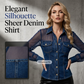 🎉 🔥Offerta limitata nel tempo, sconto del 60%👕Top da donna in denim con patchwork in rete – Top elegante e chic dalla linea aderente✨