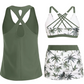 ⏰ 🔥55% DI SCONTO👙🌊Set da bagno da donna in 3 pezzi: tankini con pantaloncini🤸