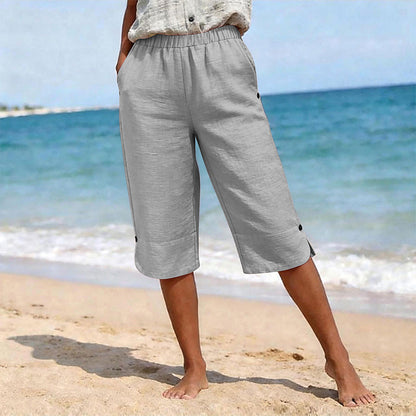 Pantaloni Capri Casual Estivi Traspiranti da Donna