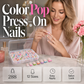 🔥OFFERTA SPECIALE 54% DI SCONTO🔥💅 Unghie finte Color Pop con adesivo – colori vivaci, applicazione facile e immediata! ✨🌸
