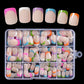🔥OFFERTA SPECIALE 54% DI SCONTO🔥💅 Unghie finte Color Pop con adesivo – colori vivaci, applicazione facile e immediata! ✨🌸