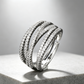 💍🔥 50% OFF + 1+1 GRATIS – Offerta a Tempo Limitato!💥💫Anello crossover regolabile a più fasce – Zirconi incastonati a pavé scintillanti