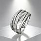 💍🔥 50% OFF + 1+1 GRATIS – Offerta a Tempo Limitato!💥💫Anello crossover regolabile a più fasce – Zirconi incastonati a pavé scintillanti