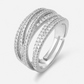 💍🔥 50% OFF + 1+1 GRATIS – Offerta a Tempo Limitato!💥💫Anello crossover regolabile a più fasce – Zirconi incastonati a pavé scintillanti