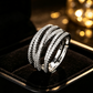 💍🔥 50% OFF + 1+1 GRATIS – Offerta a Tempo Limitato!💥💫Anello crossover regolabile a più fasce – Zirconi incastonati a pavé scintillanti