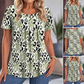 💥【OFFERTA LIMITATA -62%】🔥Top stampato con collo tondo oversize | Vestibilità casual | Anti-piega e traspirante | Motivo artistico unico | Verde/Viola/Blu, taglie dalla S alla 3XL