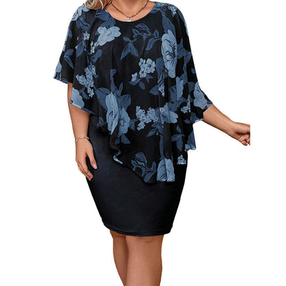 🦋💃🌺 Sconto del 50%! Abito aderente con scollo a mantella: il design a mantella mette in risalto la figura, delineando una silhouette slanciata.