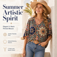 💥【OFFERTA LIMITATA 50% DI SCONTO】🔥 Top con Stampa Mandala e Maniche a Pipistrello | Stampa Digitale Indelebile | Vestibilità Rilassata e Traspirante | Anti-piega & Senza Stiratura | Più Colori S-2XL