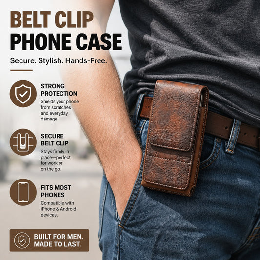 ❄️50% OFF + 1+1 GRATIS! 📱Portacellulare da cintura con chiusura magnetica – Robusto porta-smartphone con clip, passante per cintura e scomparto per carte