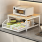 ✨ Supporto a 2 Ripiani per Microonde & Elettrodomestici 🍵📦 - Cassetto Estraibile | Struttura Ferro + Legno | Salvaspazio | 3 Colori | 65% DI SCONTO